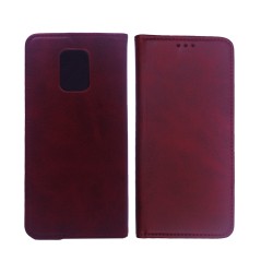 Capa de Couro com Bolso Interno para Xiaomi Redmi Note 9 Pro Vermelho Capa de Couro com Bolso Interno para Xiaomi Redmi Note 9 Pro Vermelho